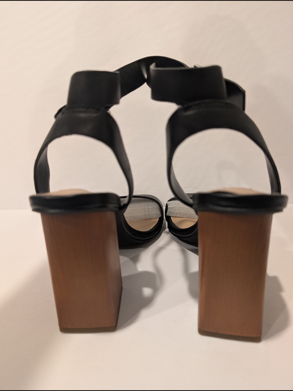 Steve Madden Black Block Heel Ankle-Strap Sandals - Picture 4 of 5